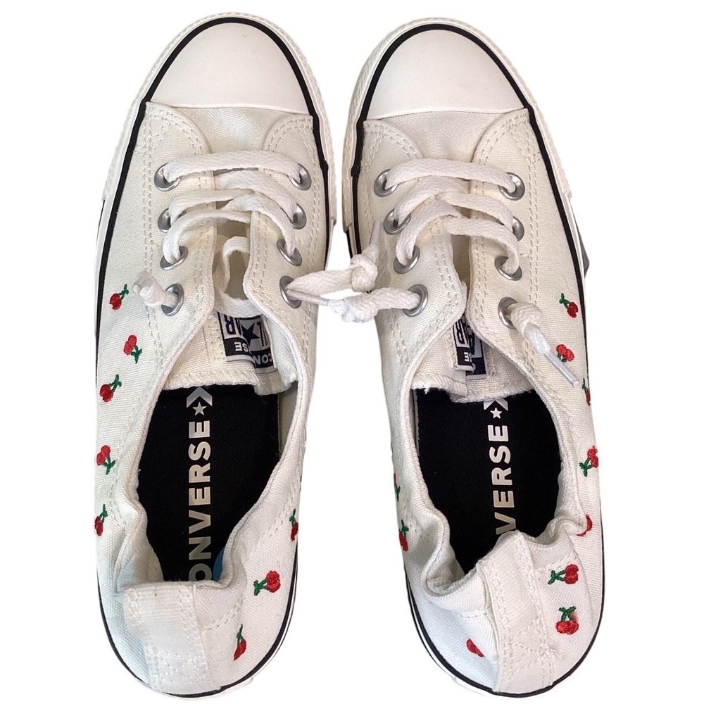 Converse Chuck Taylor All Star Shoreline Slip White Cherry Embroidery NWOT 7.5 - Picture 10 of 14